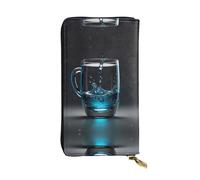 WBQLSL Porte-monnaie réaliste en cuir élégant, 19 x 10,5 cm de long, porte-monnaie à fermeture éclair, portefeuille de voyage pratique