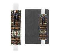 WBQLSL Porte-stylo réglable en cuir avec texture tribale africaine, style ethnique, marque-page, parfait pour la rentrée scolaire, cadeau de Noël