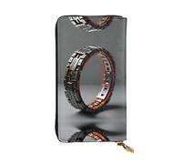 WBQLSL Portefeuille élégant en cuir avec bracelet réaliste, 19 x 10,5 cm de long, porte-monnaie à fermeture éclair, portefeuille de voyage pratique