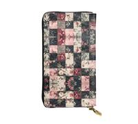 WBQLSL Portefeuille élégant en cuir avec coutures camouflage, 19 x 10,5 cm de long, porte-monnaie à fermeture éclair, portefeuille de voyage pratique