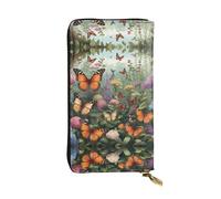 WBQLSL Portefeuille élégant en cuir avec fermeture éclair de 19 x 10,5 cm de long, portefeuille de voyage pratique