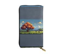 WBQLSL Portefeuille élégant en cuir avec motif pixel, 19 x 10,5 cm de long, porte-monnaie à fermeture éclair, portefeuille de voyage pratique