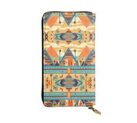 WBQLSL Portefeuille élégant en cuir avec triangle circulaire - 19 x 10,5 cm de long - Avec fermeture éclair - Pratique pour les voyages