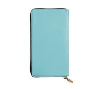 WBQLSL Portefeuille élégant en cuir bleu, 19 x 10,5 cm de long, porte-monnaie à fermeture éclair, portefeuille de voyage pratique