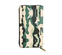 WBQLSL Portefeuille élégant en cuir camouflage, 19 x 10,5 cm de long, porte-monnaie à fermeture éclair, portefeuille de voyage pratique