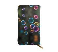 WBQLSL Portefeuille élégant en cuir coloré à bulles, 19 x 10,5 cm de long, porte-monnaie à fermeture éclair, portefeuille de voyage pratique