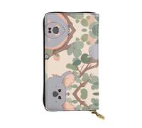 WBQLSL Portefeuille élégant en cuir motif koala de dessin animé, 19 x 10,5 cm de long, porte-monnaie à fermeture éclair, portefeuille de voyage pratique