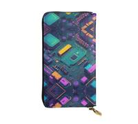 WBQLSL Portefeuille élégant en cuir Python Board - 19 x 10,5 cm - Avec fermeture éclair - Pratique pour les voyages