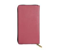 WBQLSL Portefeuille élégant en cuir rouge vif, 19 x 10,5 cm de long, porte-monnaie à fermeture éclair, portefeuille de voyage pratique