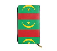 WBQLSL Portefeuille en cuir à fermeture éclair avec drapeau de la Mauritanie, 19 x 10,4 cm de long, plusieurs compartiments et grande capacité, un bon cadeau pour vos amis