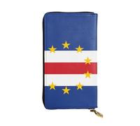 WBQLSL Portefeuille en cuir à fermeture éclair avec drapeau du Cap-Vert, 19 x 10,4 cm de long, plusieurs compartiments et grande capacité, un bon cadeau pour vos amis