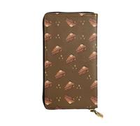 WBQLSL Portefeuille en cuir à fermeture éclair carrés au chocolat, 19 x 10,4 cm de long, plusieurs compartiments et grande capacité, un bon cadeau pour les amis