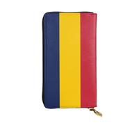 WBQLSL Portefeuille en cuir à fermeture éclair Drapeau du Tchad, 19 x 10,4 cm de long, plusieurs compartiments et grande capacité, un bon cadeau pour vos amis