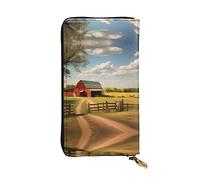 WBQLSL Portefeuille en cuir à fermeture éclair Ranch View, 19 x 10,4 cm de long, plusieurs compartiments et grande capacité, un bon cadeau pour les amis