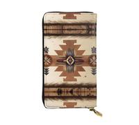 WBQLSL Portefeuille en cuir avec fermeture éclair à motifs amérindiens, 19 x 10,4 cm de long, plusieurs compartiments et grande capacité, un bon cadeau pour les amis