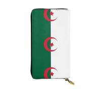 WBQLSL Portefeuille en cuir avec fermeture éclair drapeau de l'Algérie, 19 x 10,4 cm de long, plusieurs compartiments et grande capacité, un bon cadeau pour vos amis