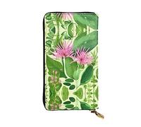 WBQLSL Portefeuille en cuir avec fermeture éclair et fleurs roses, 19 x 10,4 cm de long, plusieurs compartiments et grande capacité, un bon cadeau pour les amis, noir, taille unique