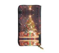 WBQLSL Portefeuille en cuir avec fermeture éclair pour sapin de Noël, 19 x 10,4 cm de long, plusieurs compartiments et grande capacité, un bon cadeau pour les amis