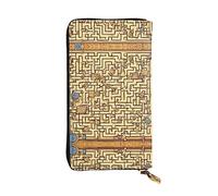 WBQLSL Portefeuille en cuir avec fermeture éclair Treasure Labyrinthe, 19 x 10,4 cm de long, plusieurs compartiments et grande capacité, un bon cadeau pour les amis