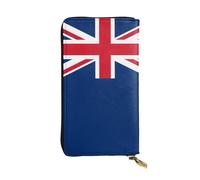 WBQLSL Portefeuille en cuir de 19,1 x 10,4 cm de long, compartiment secret, rangement, protection de la vie privée, motif drapeau des îles Turques et Caïques