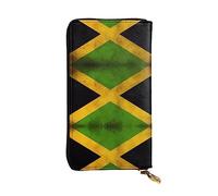WBQLSL Portefeuille en cuir de 19,1 x 10,4 cm de long, compartiment secret, rangement, protection de la vie privée, motif drapeau jamaïcain ancien
