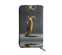 WBQLSL Portefeuille en cuir élégant banane technologique, 19 x 10,5 cm de long, porte-monnaie zippé, portefeuille de voyage pratique