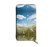 WBQLSL Prairie Flower Longue pochette en cuir avec porte-monnaie zippé et 12 emplacements pour cartes de crédit, portefeuille de voyage léger