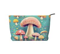 WBQLSL Pretty Little Champignons Trousse de maquillage en velours côtelé Sac de rangement de voyage peut contenir du rouge à lèvres, de la poudre et d'autres produits cosmétiques, noir, taille unique