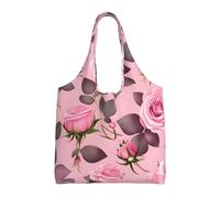 WBQLSL Pretty Pink Roses Sac à bandoulière imprimé - Convient pour les sacs en toile robustes, sacs de courses, noir, taille unique
