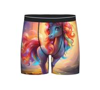 WBQLSL Rainbow Pony Boxer pour homme, tissu hautement élastique et respirant, plusieurs tailles (S-2XL), Noir/blanc, XL