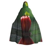 WBQLSL Red Fruits Close-Up Cape Halloween Mascarade Cape à capuche Rave Party Costume (longueur 147 cm/hauteur de capuche 38 cm)