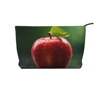 WBQLSL Red Fruits Close-Up Trousse de maquillage en velours côtelé Sac de rangement de voyage peut contenir du rouge à lèvres, de la poudre et d'autres produits cosmétiques