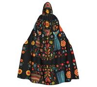 WBQLSL Robe folk imprimée Cape à capuche - Costume de fête de vacances/carnaval pour adultes et enfants