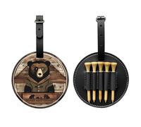 WBQLSL Rustic Lodge Bear Sac de rangement tendance pour tees de golf - Design léger pour un rangement rapide des tees de golf