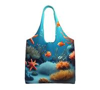 WBQLSL Sac à bandoulière Coral Fish - Pratique à transporter, adapté pour le shopping, le travail et les études
