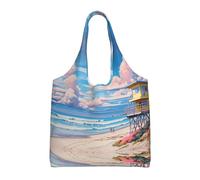 WBQLSL Sac à bandoulière d'architecture de plage - pratique à transporter, adapté pour le shopping, le travail et les études