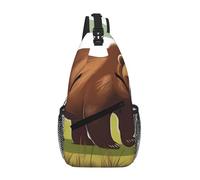 WBQLSL Sac à bandoulière de voyage à motif de conte de fées licorne, parfait pour les trajets quotidiens, le cyclisme, la randonnée et les aventures urbaines, Ours brun marchant, One Size