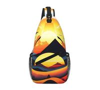WBQLSL Sac à bandoulière de voyage à motif de conte de fées licorne, parfait pour les trajets quotidiens, le cyclisme, la randonnée et les aventures urbaines, Sunrise Mountain, One Size