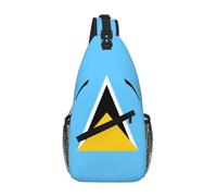 WBQLSL Sac à bandoulière de voyage à motif drapeau de la Slovénie, parfait pour les trajets quotidiens, le cyclisme, la randonnée et les aventures urbaines, Drapeau de Sainte Lucie, One Size