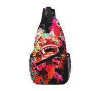 WBQLSL Sac à bandoulière de voyage à motif électrocardiogramme, parfait pour les trajets quotidiens, le cyclisme, la randonnée et les aventures urbaines, Danse du double lion, One Size