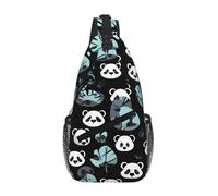 WBQLSL Sac à bandoulière de voyage à motif étoile de mer, parfait pour les trajets quotidiens, le cyclisme, la randonnée et les aventures urbaines, Visage de panda noir et blanc, One Size