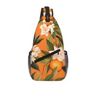 WBQLSL Sac à bandoulière de voyage à motif pastoraliste, parfait pour les trajets quotidiens, le cyclisme, la randonnée et les aventures urbaines, Orange Summer Seamless, One Size