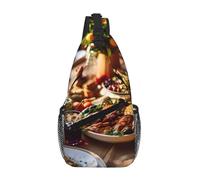 WBQLSL Sac à bandoulière de voyage à motif pyramides, parfait pour les trajets quotidiens, le cyclisme, la randonnée et les aventures urbaines, Souper de partage, One Size