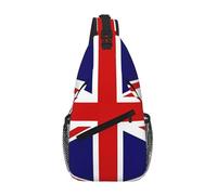 WBQLSL Sac à bandoulière de voyage de couleur unie rouge, parfait pour les trajets quotidiens, le cyclisme, la randonnée et les aventures urbaines, Drapeau du Royaume-Uni, One Size