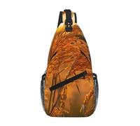 WBQLSL Sac à bandoulière de voyage orange à motifs, parfait pour les trajets quotidiens, le cyclisme, la randonnée et les aventures urbaines, Avoine, One Size