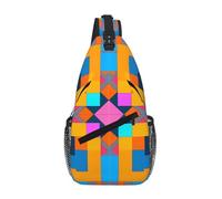 WBQLSL Sac à bandoulière de voyage orange à motifs, parfait pour les trajets quotidiens, le cyclisme, la randonnée et les aventures urbaines, Puzzle numérique, One Size