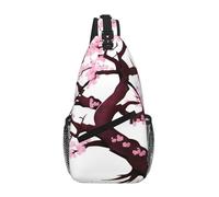 WBQLSL Sac à bandoulière de voyage violet à motif camélia, parfait pour les trajets quotidiens, le cyclisme, la randonnée et les aventures urbaines, Arbre en fleurs de cerisier, One Size