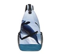 WBQLSL Sac à bandoulière de voyage violet à motif camélia, parfait pour les trajets quotidiens, le cyclisme, la randonnée et les aventures urbaines, Baleines en mer, One Size