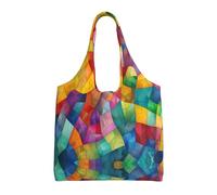 WBQLSL Sac à bandoulière en mosaïque - Pratique à transporter, adapté pour le shopping, le travail et l'étude, noir, taille unique