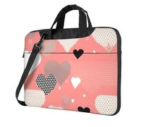 WBQLSL Sac à bandoulière et mallette pour ordinateur portable avec impression d'amour pour la Saint-Valentin, facile à transporter pour les voyages d'affaires et le travail, Noir , 14 inch
